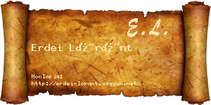 Erdei Lóránt névjegykártya